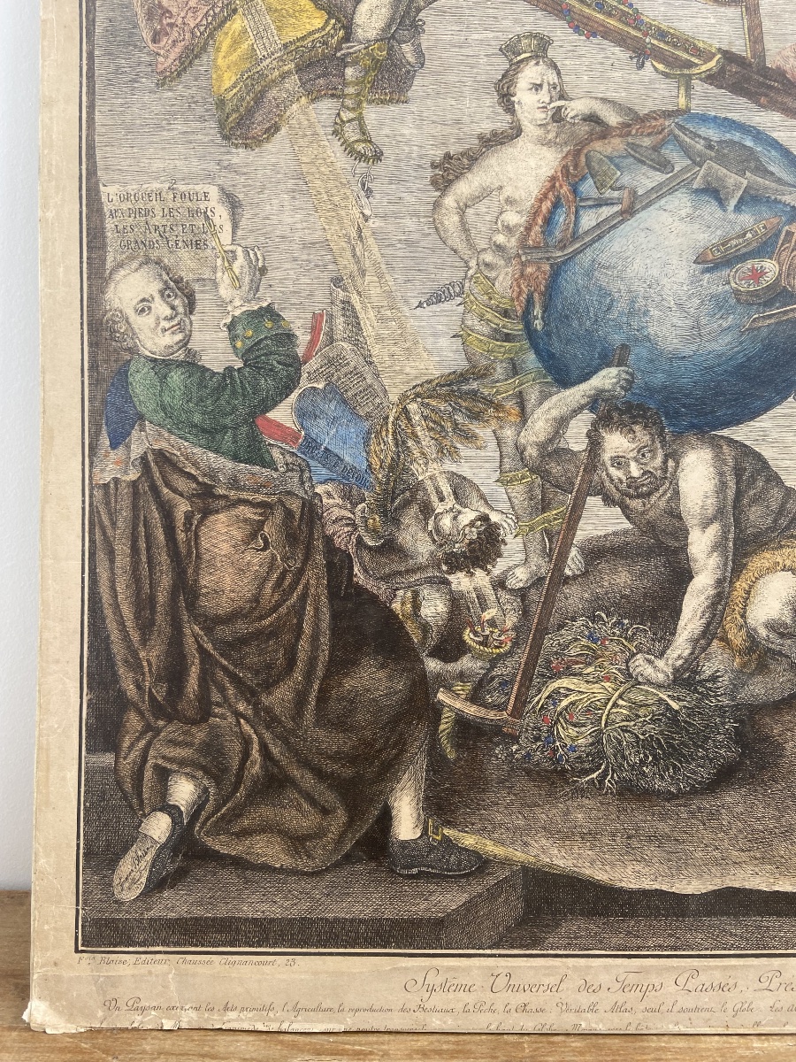 Enhanced Engraving In The Taste Of The 18th Century, France 20th -photo-2