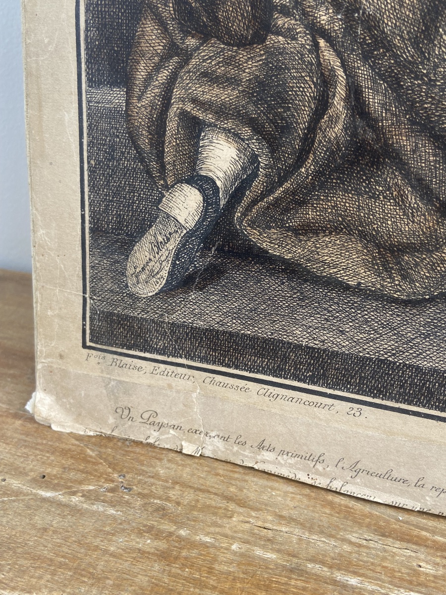 Enhanced Engraving In The Taste Of The 18th Century, France 20th -photo-4