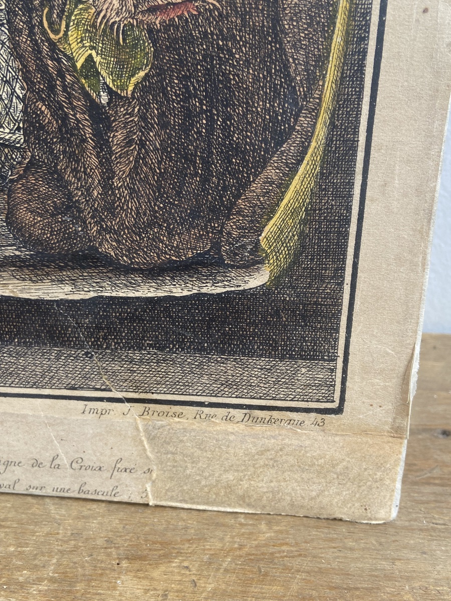 Enhanced Engraving In The Taste Of The 18th Century, France 20th -photo-5