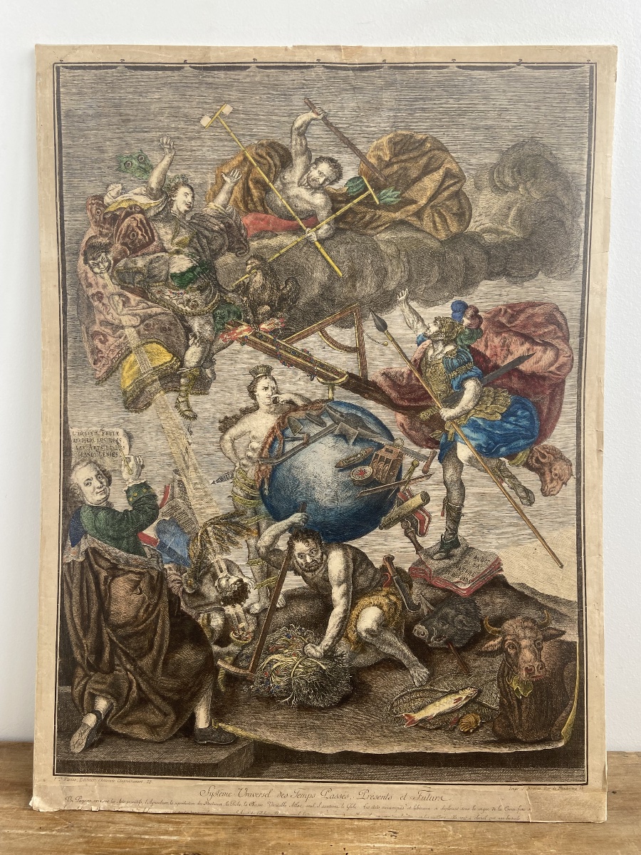 Enhanced Engraving In The Taste Of The 18th Century, France 20th 