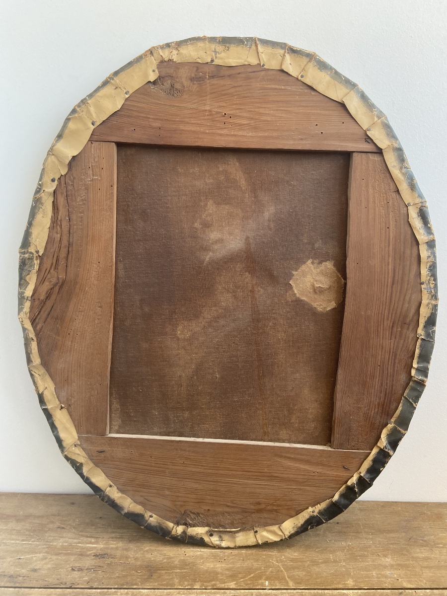 Huile sur toile: Portrait ovale d’un magistrat, École française 18ème-photo-2