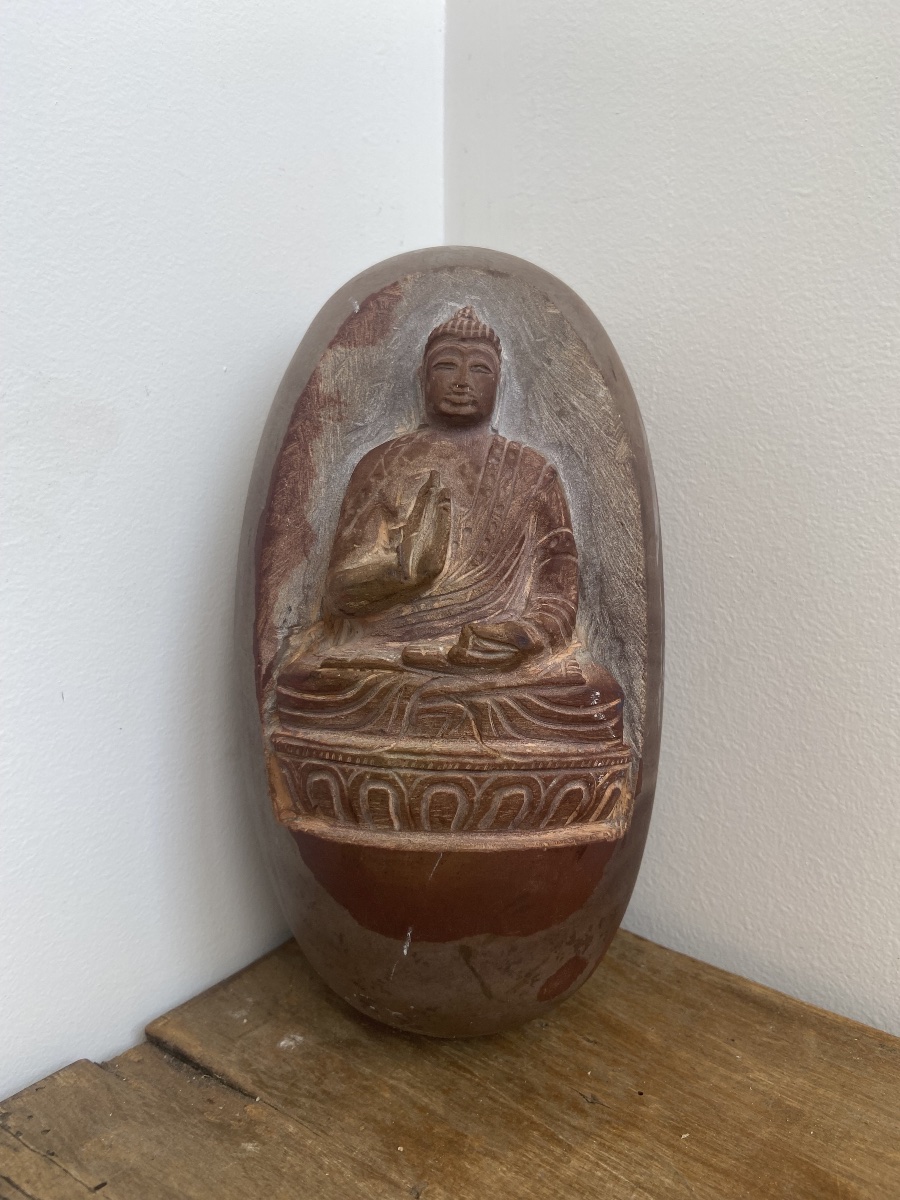 Inde, Shiva Lingam, Banalinga, Bouddha en Vitarka Mudra, 20ème