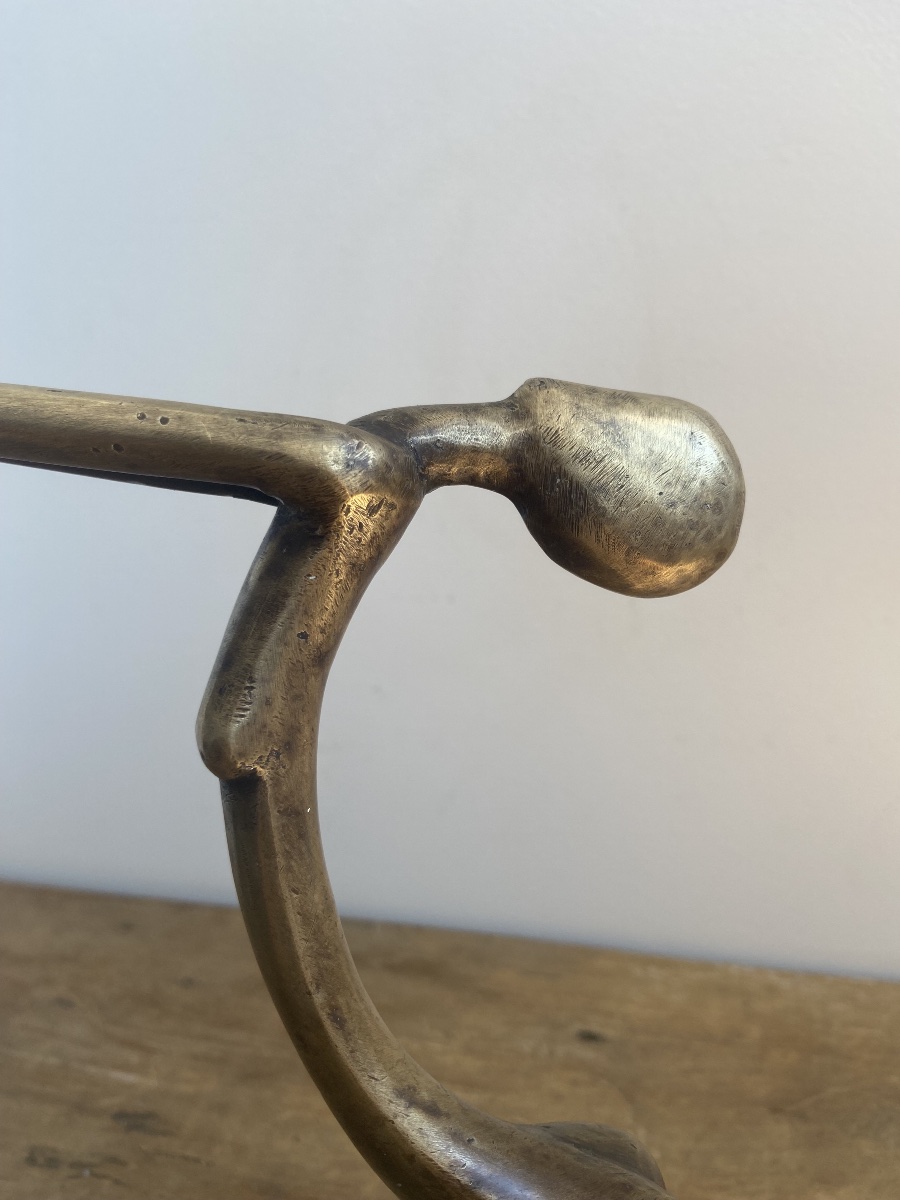 Contemporary Bronze: Candleholder Depicting A Reclining Woman, Circa 1970-photo-2