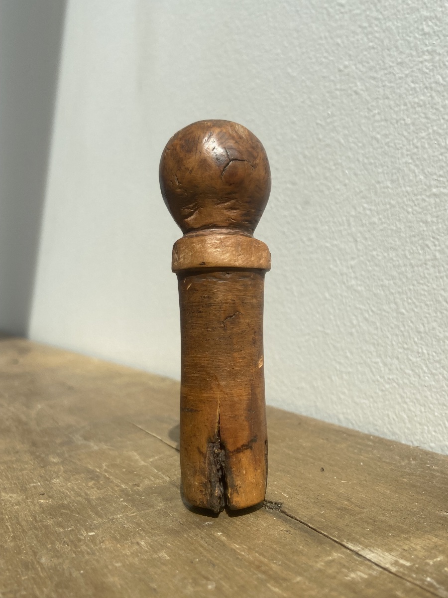 Art populaire: mortier à tabac, buis tourné, France 19ème-photo-2