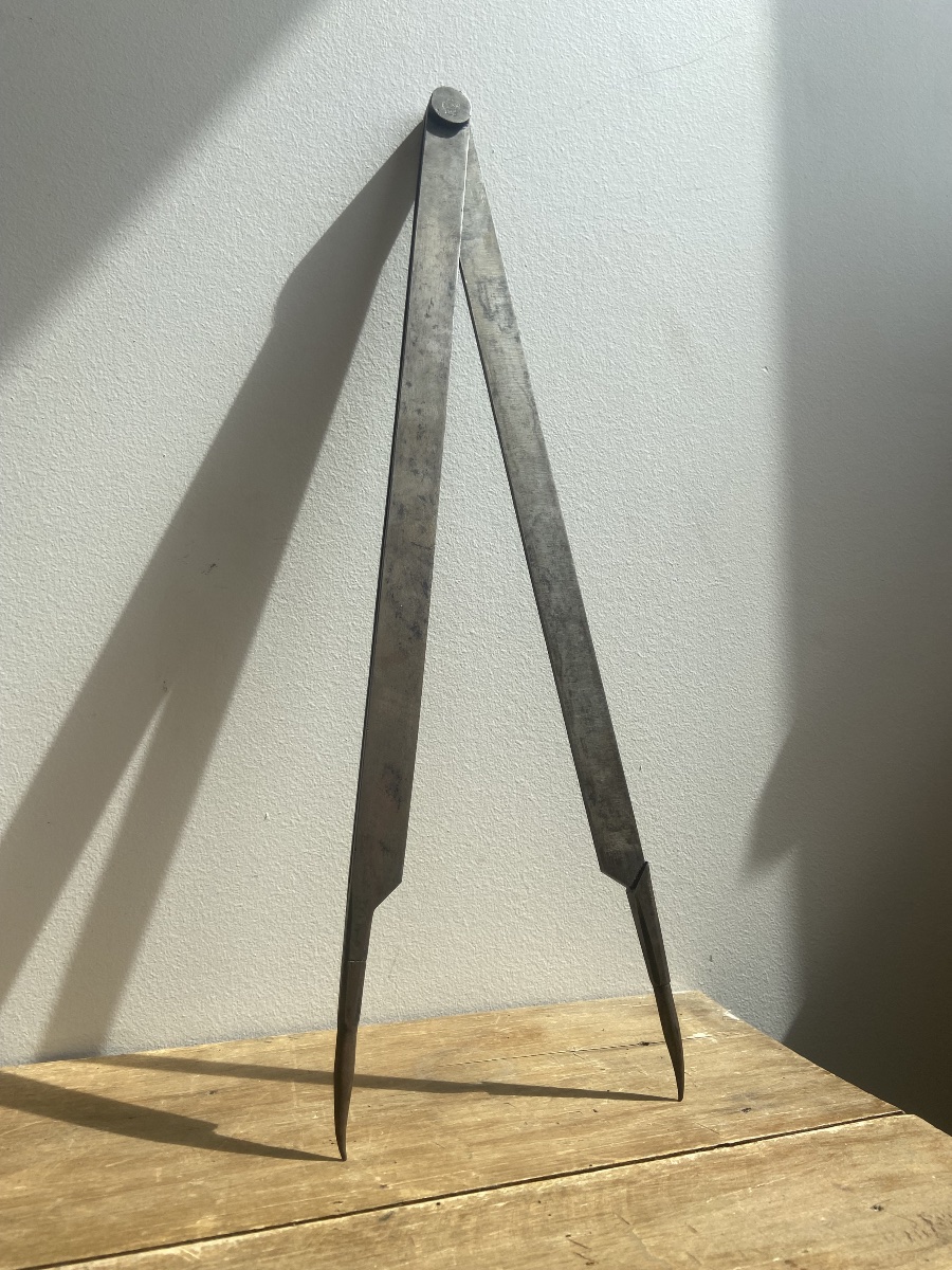 Compas de tailleur de pierre, d’appareilleur, Goldenberg Acier fondu, France début 20ème