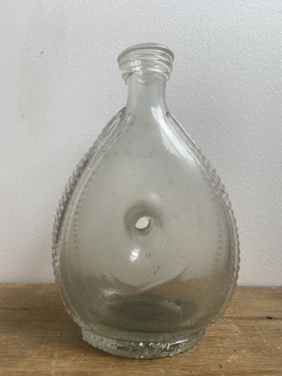 18th-century Glassware: Ring-shaped Flask, Blown Glass, France-photo-2