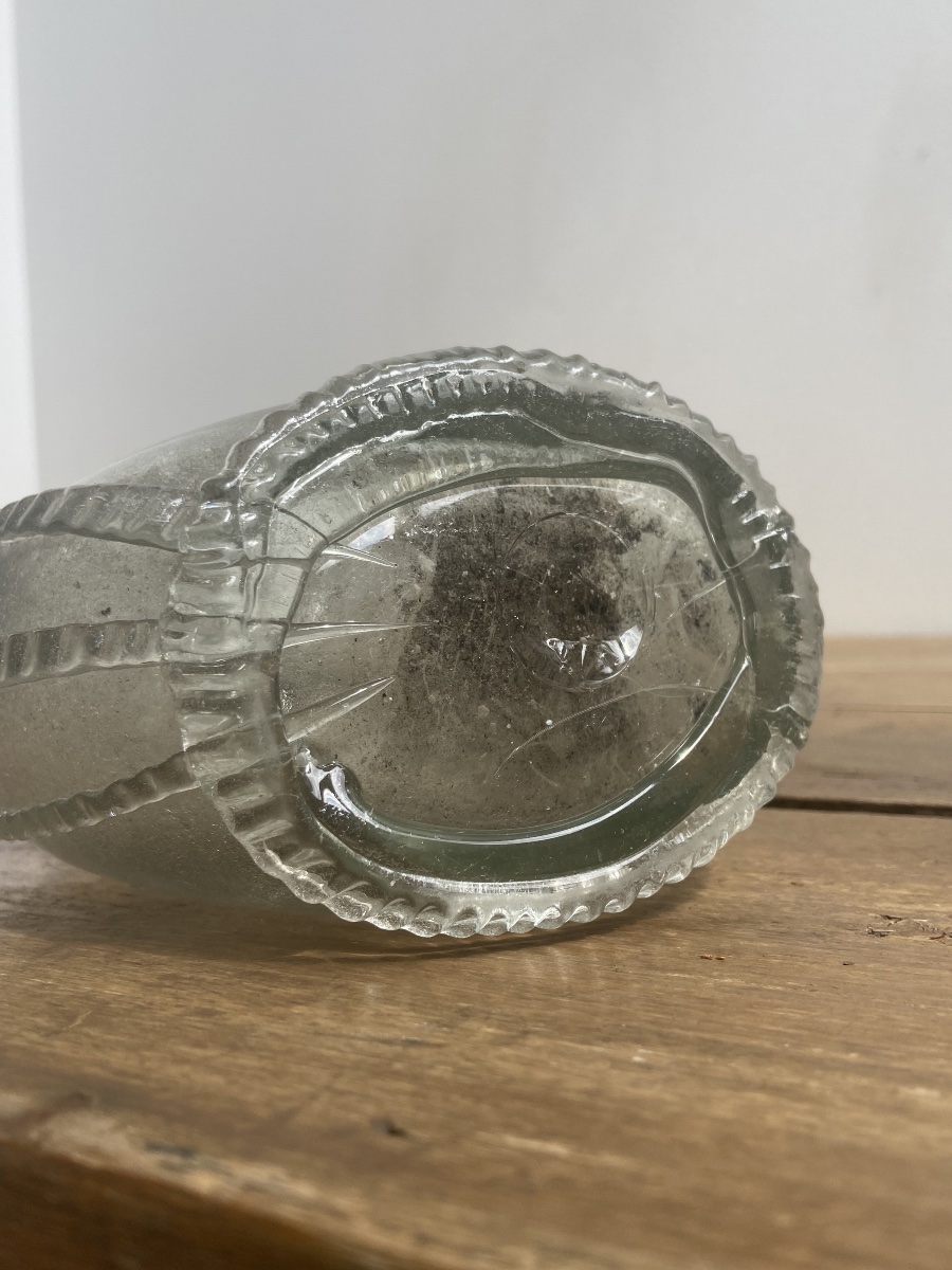 18th-century Glassware: Ring-shaped Flask, Blown Glass, France-photo-1