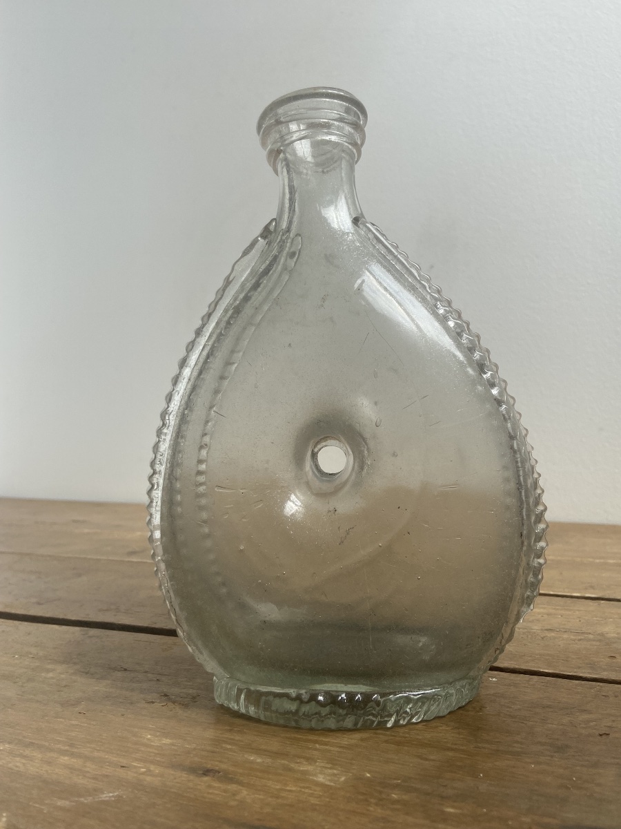 18th-century Glassware: Ring-shaped Flask, Blown Glass, France