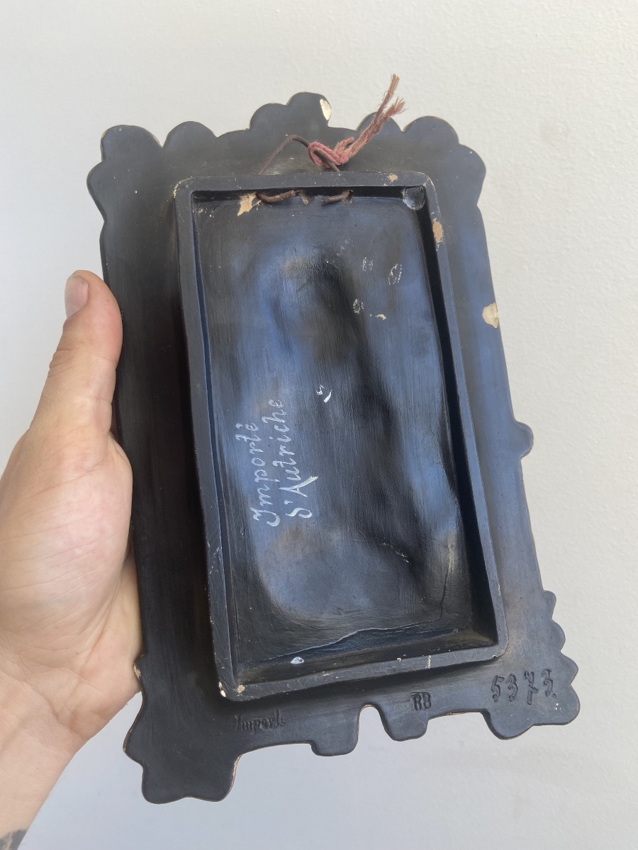 Autriche fin 19ème: Bernhard Bloch (1836-1909), Paire de plaque en céramique, Bretagne, Art Nou-photo-4