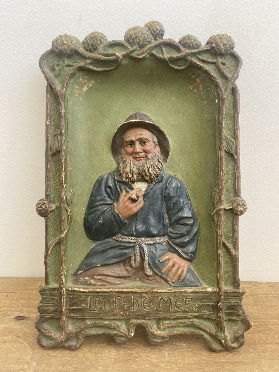 Autriche fin 19ème: Bernhard Bloch (1836-1909), Paire de plaque en céramique, Bretagne, Art Nou-photo-2