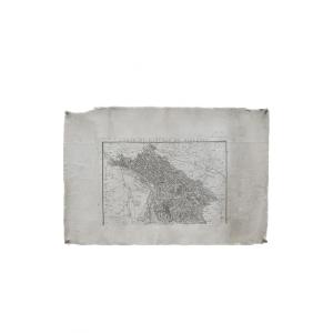 Carte de Diocèse, Mirepoix nord, gravure papier vergé xviii Cassini