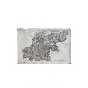 Carte de diocèse, Comminges sud, gravure papier vergé xviii Cassini