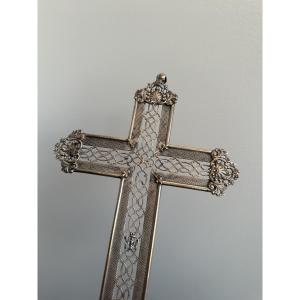 Silver Cross Pendant, Neo-gothic 19th Century