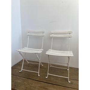 Paire de chaise de salon de jardin pour enfants, France 20ème