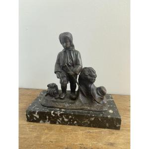 Jeune garçon paysan, en régule, France 19ème