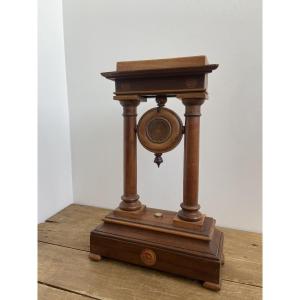 Porte-montre à gousset en bois, portique, France 19ème
