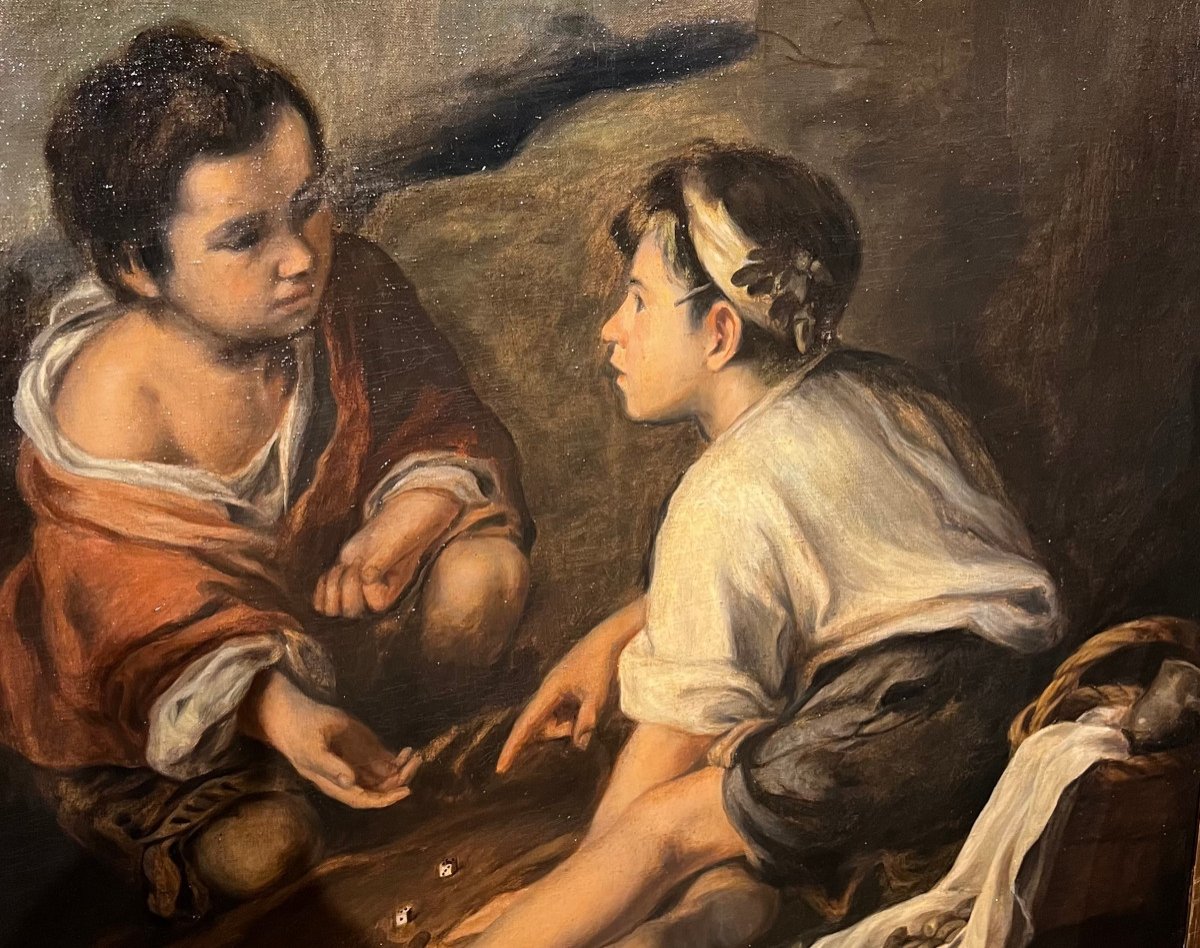 Hst Jeunes Garçons Jouant Aux Dés d'après Bartolomé Esteban Murillo-photo-4