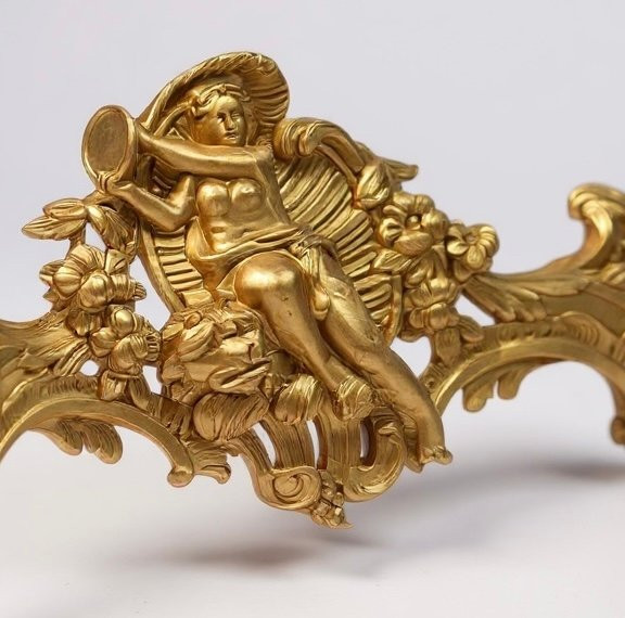 19th Century Console, In Gilded Wood, Bacchante With Tambourine-photo-2