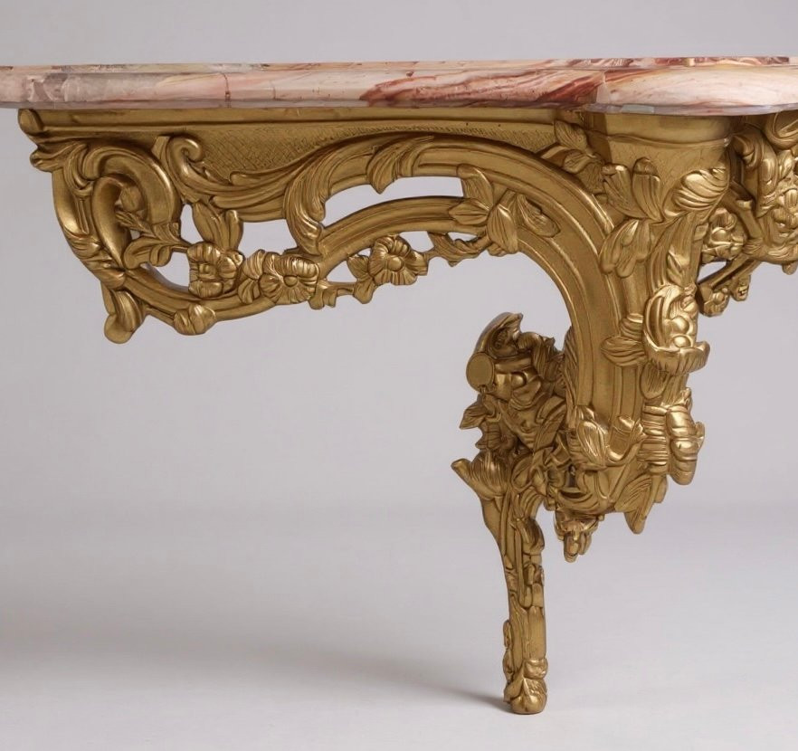 19th Century Console, In Gilded Wood, Bacchante With Tambourine-photo-4