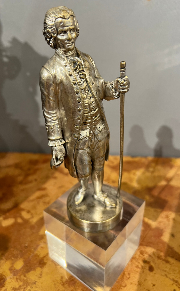 Paire de sujets en bronze argenté signés H. Barbier-photo-3