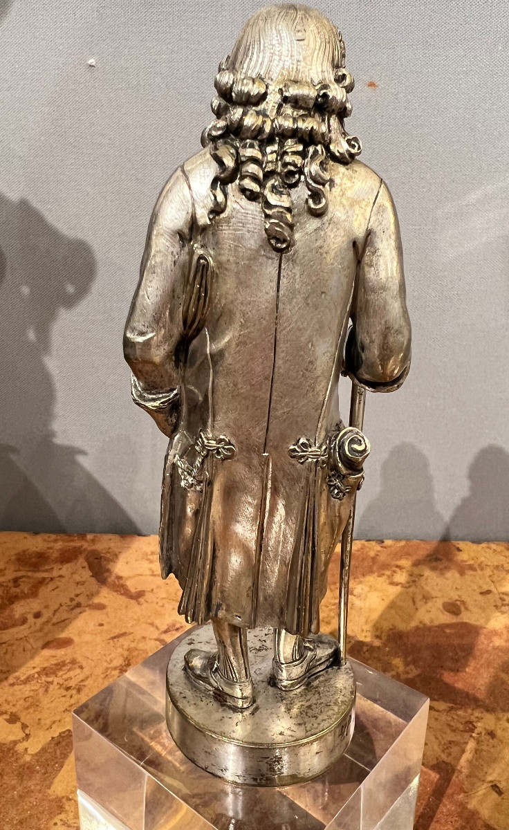 Paire de sujets en bronze argenté signés H. Barbier-photo-2