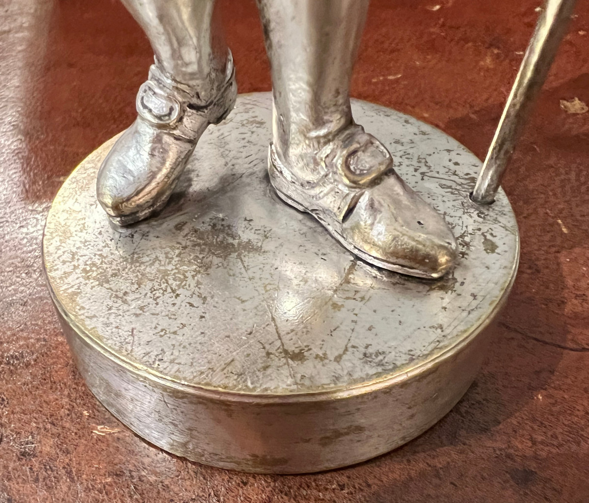 Paire de sujets en bronze argenté signés H. Barbier-photo-7