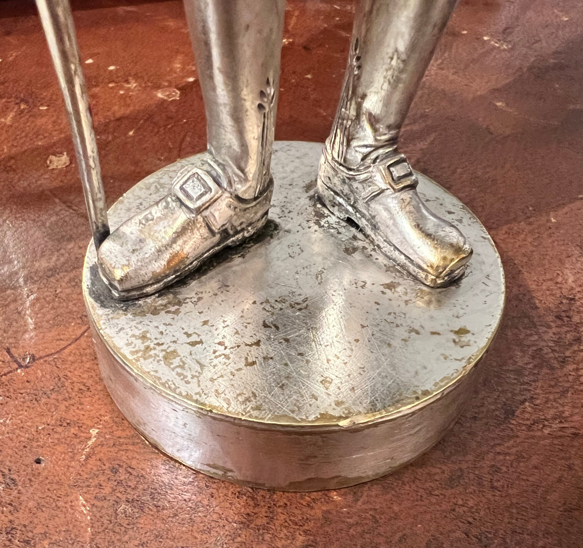 Paire de sujets en bronze argenté signés H. Barbier-photo-8