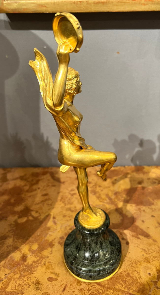 BRONZE DORÉ – DANSEUSE AU TAMBOURIN-photo-3
