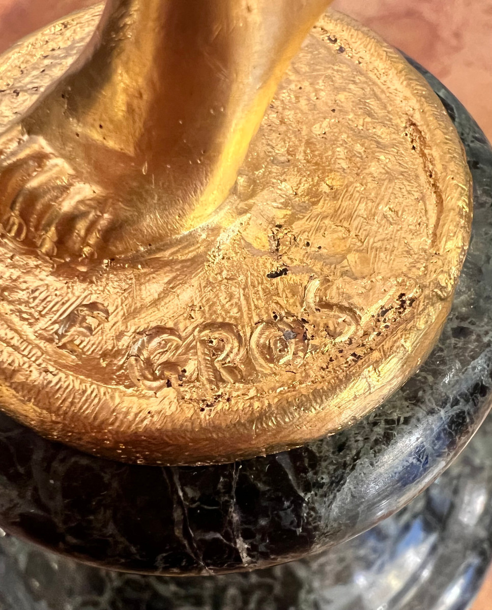 BRONZE DORÉ – DANSEUSE AU TAMBOURIN-photo-1