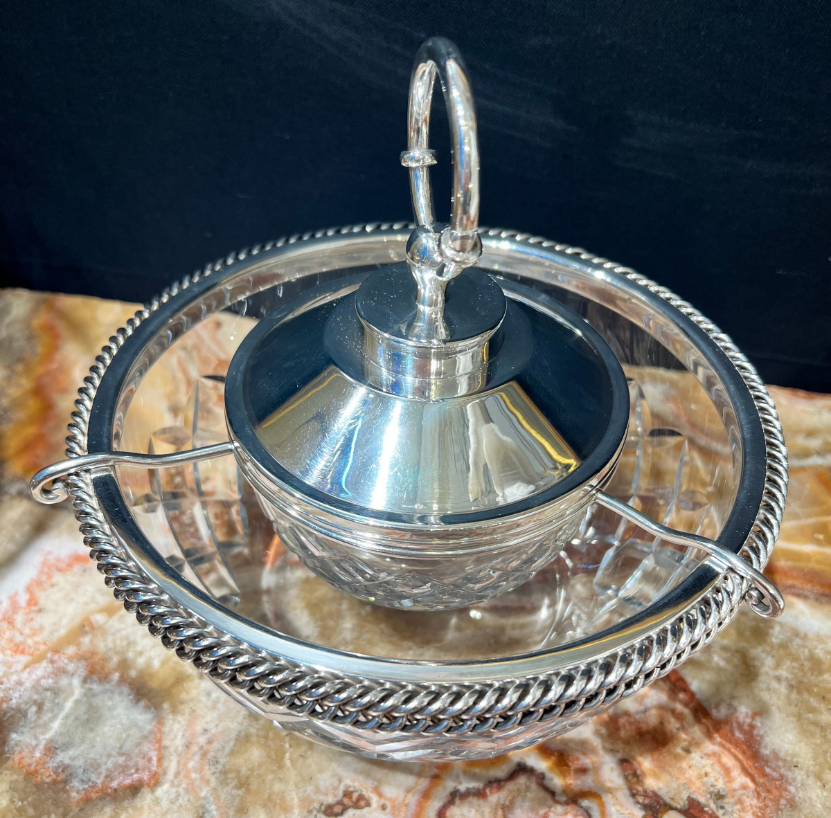 Service à Caviar en Cristal et Argent – Hermès Paris-photo-2