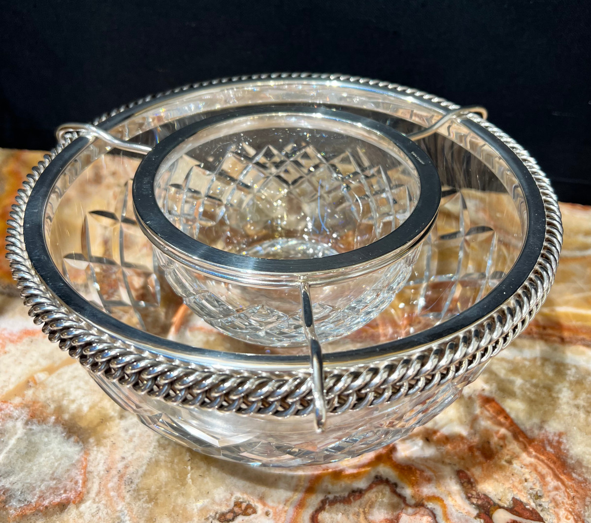 Service à Caviar en Cristal et Argent – Hermès Paris-photo-3