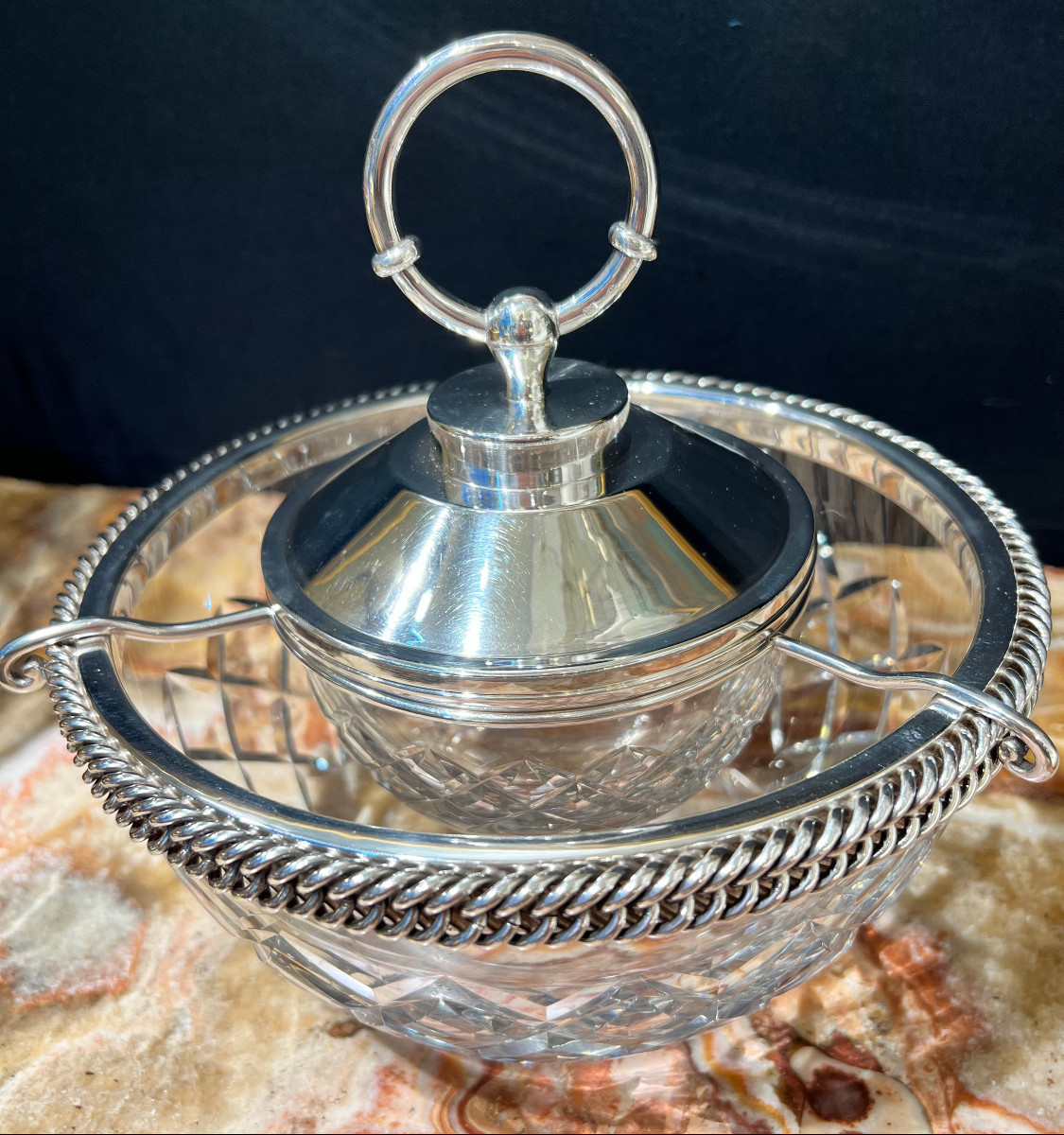 Service à Caviar en Cristal et Argent – Hermès Paris-photo-4