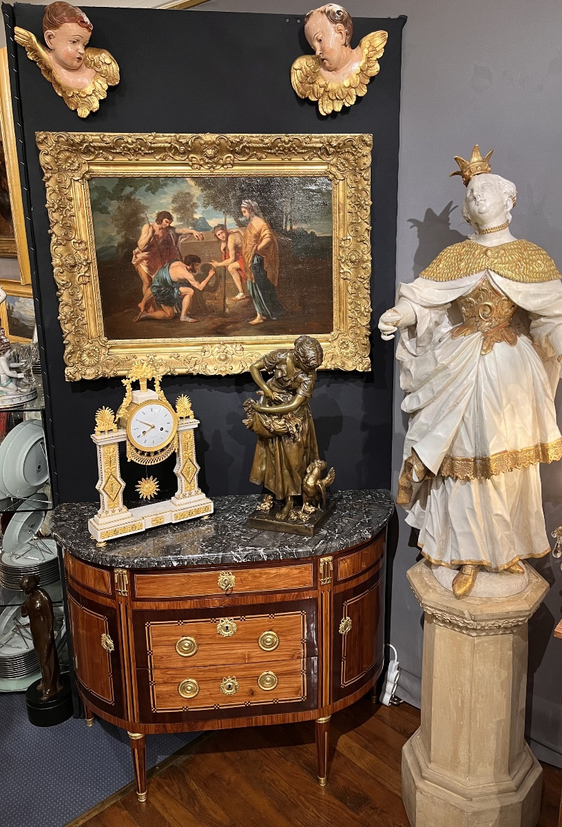 Louis XVI Half-moon Commode – Stamped Cordier-photo-2