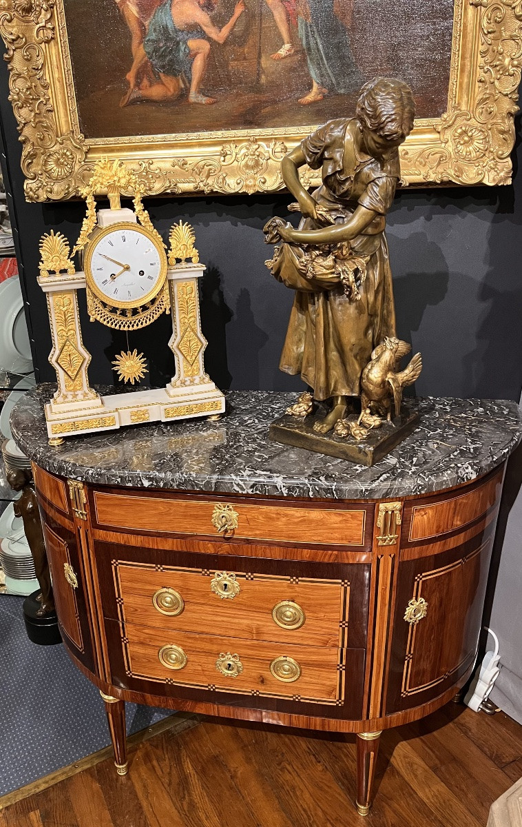 Louis XVI Half-moon Commode – Stamped Cordier-photo-1