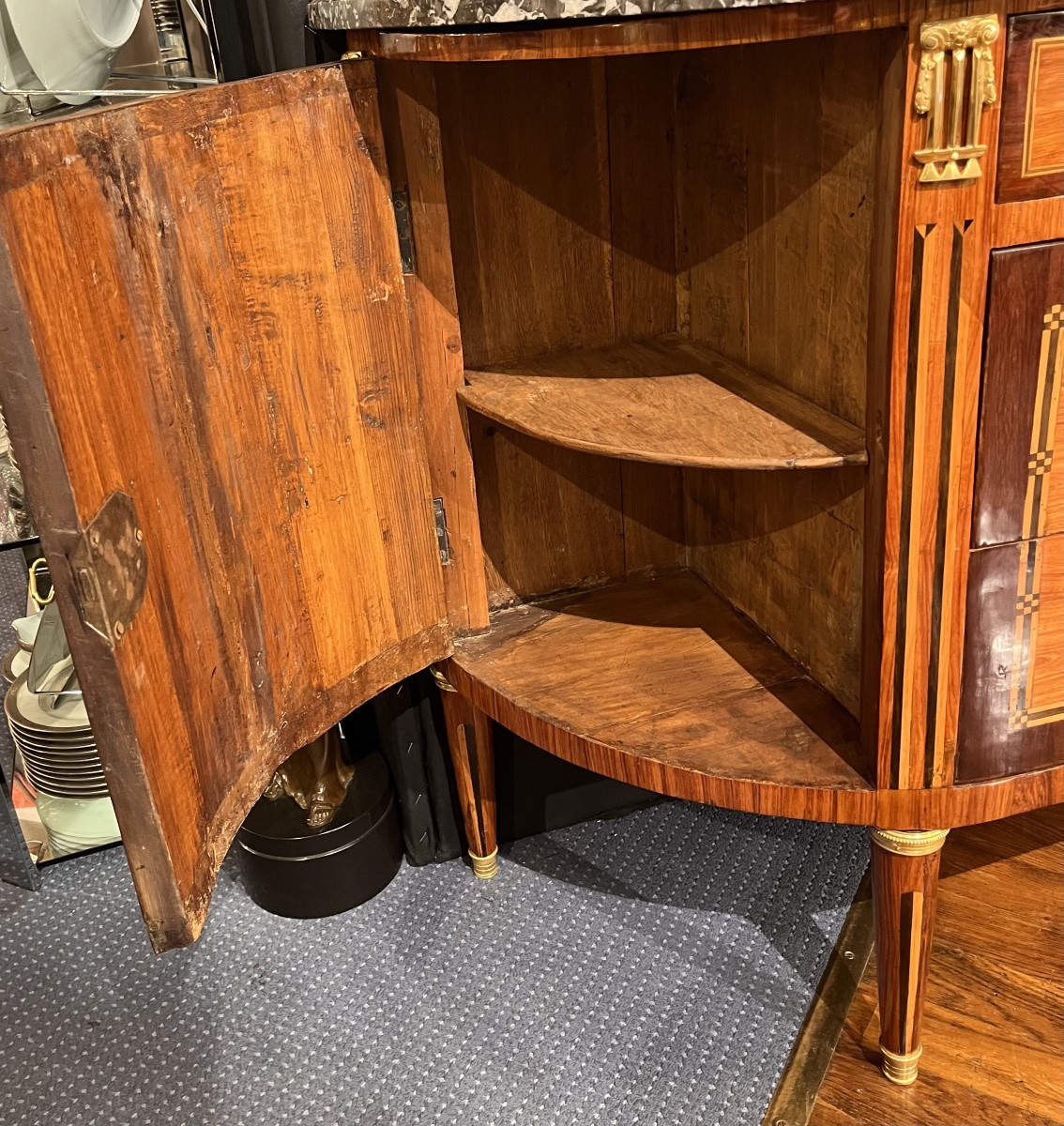 Louis XVI Half-moon Commode – Stamped Cordier-photo-4