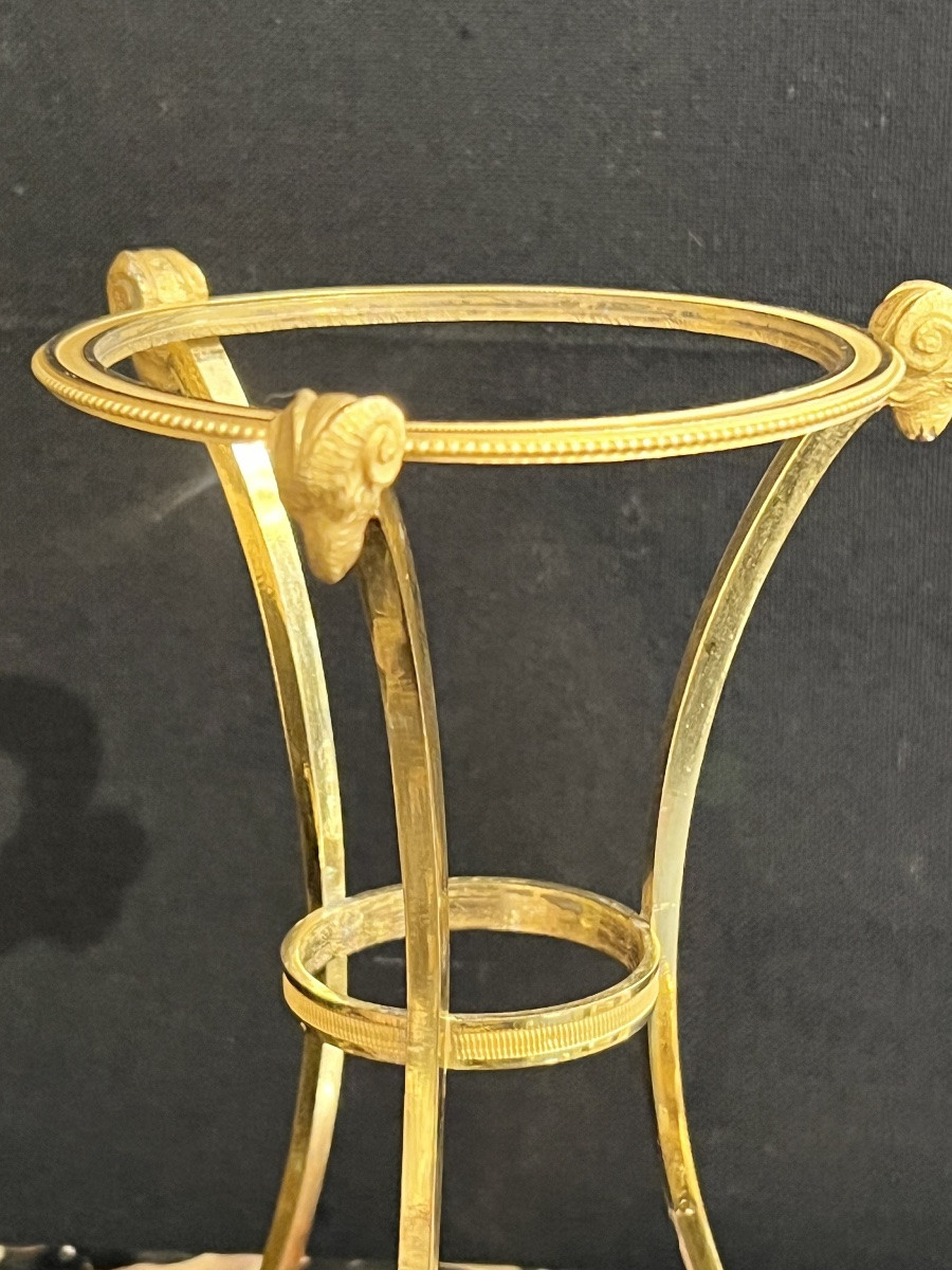 Tripod Scent Pot In Gilt And Patinated Bronze, France, First Half Of The 19th Century, Circa 1-photo-5