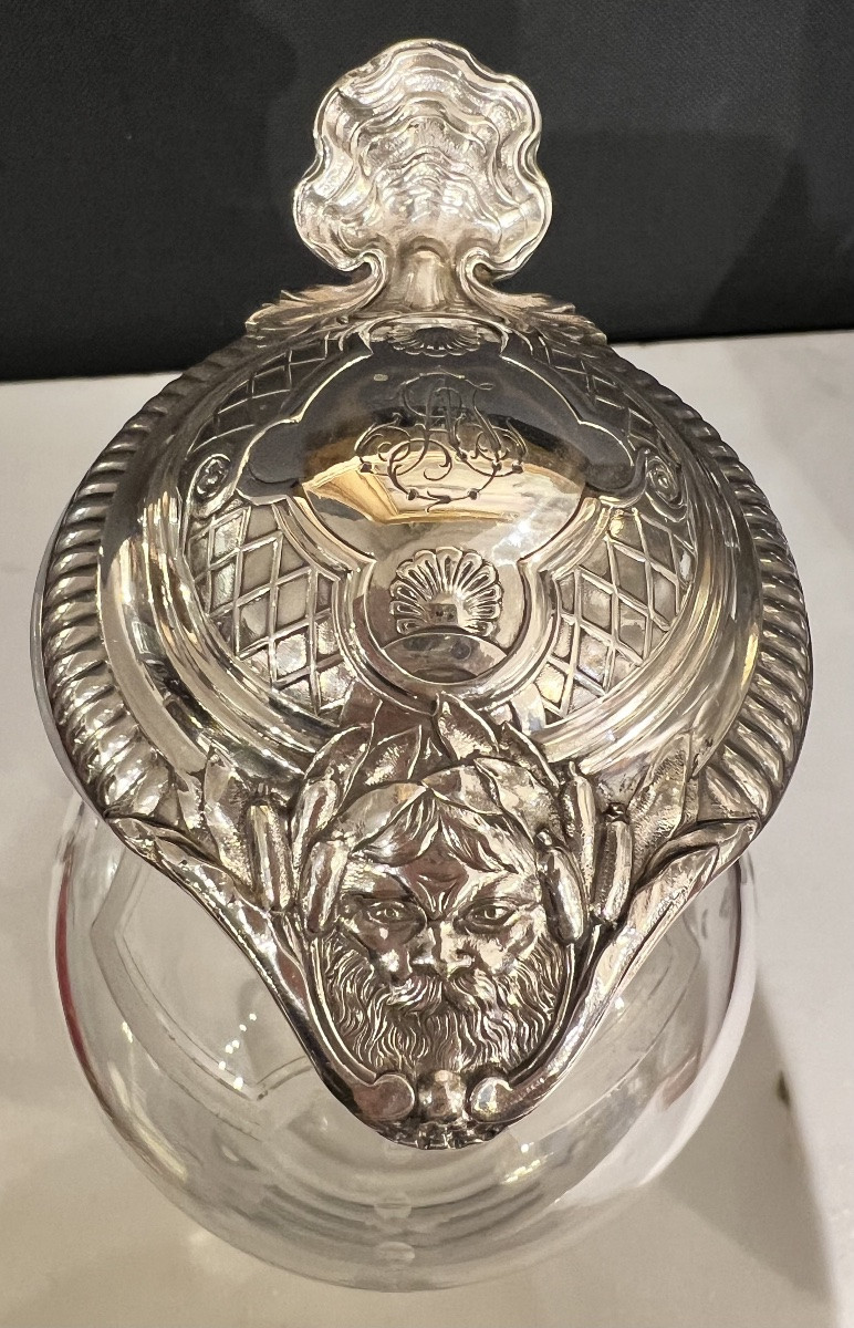 Paire de petites aiguières en cristal et argent massif – Orfèvres A. Risler & Carré, Paris-photo-4