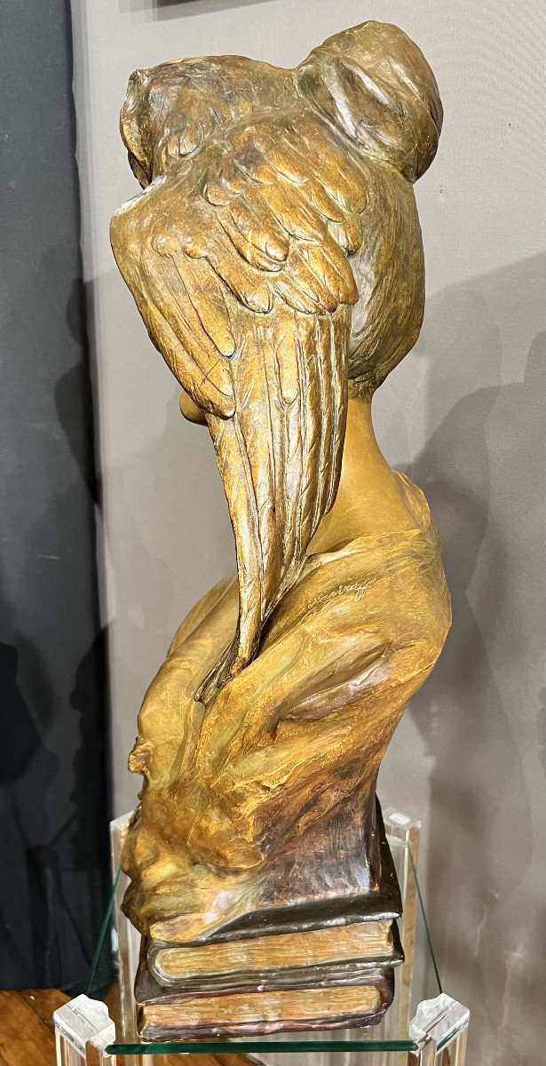 BUSTE FÉMININ SYMBOLISTE Manufacture Goldscheider, Vienne-photo-2