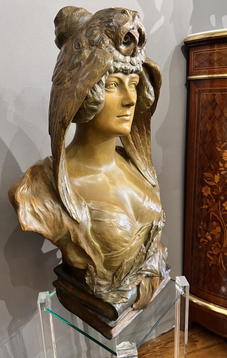 BUSTE FÉMININ SYMBOLISTE Manufacture Goldscheider, Vienne-photo-3