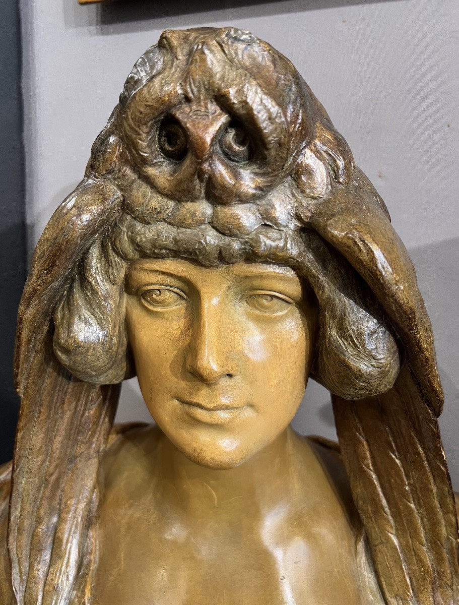 BUSTE FÉMININ SYMBOLISTE Manufacture Goldscheider, Vienne-photo-3
