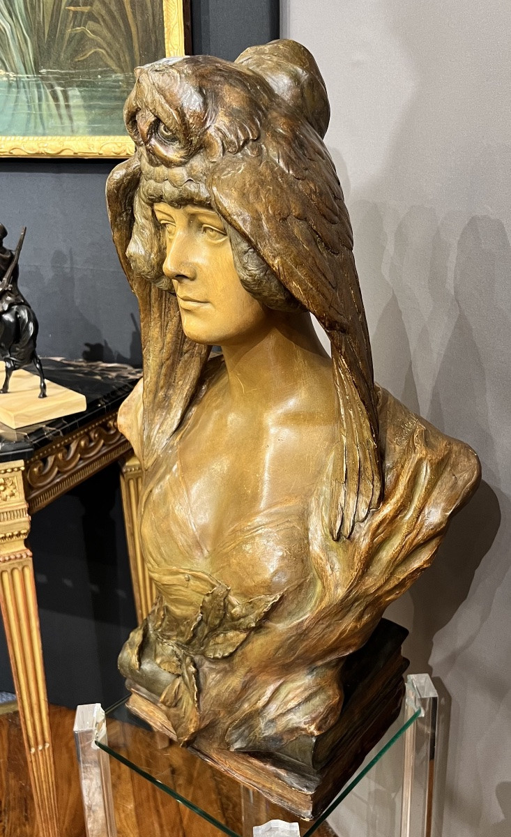 BUSTE FÉMININ SYMBOLISTE Manufacture Goldscheider, Vienne-photo-4