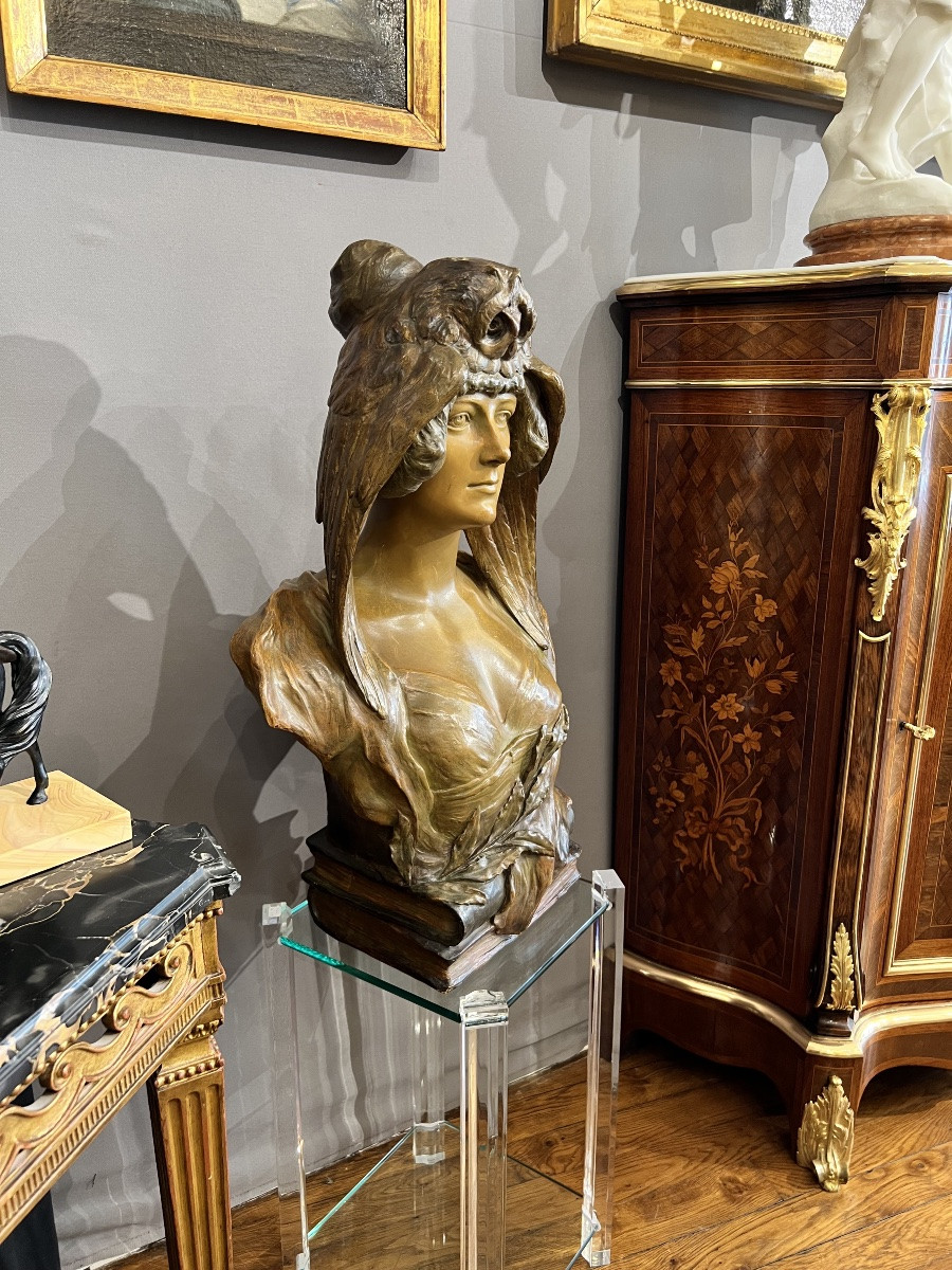 BUSTE FÉMININ SYMBOLISTE Manufacture Goldscheider, Vienne-photo-7