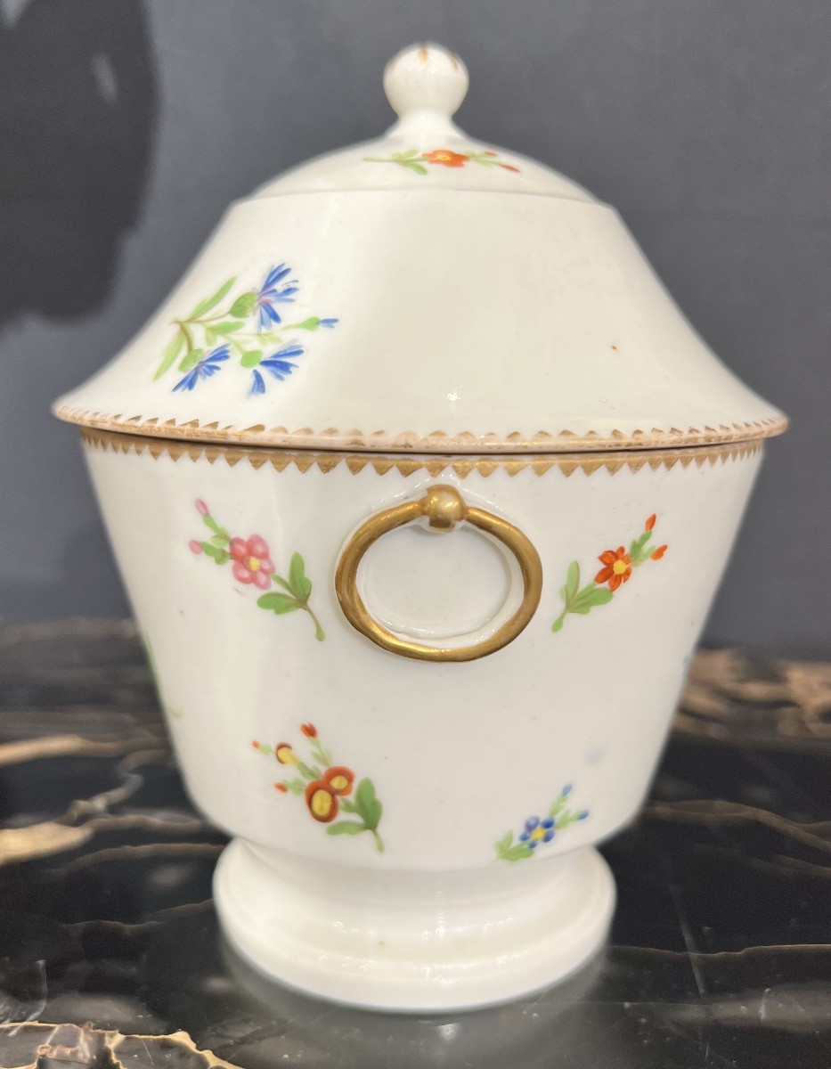 Small Covered Porcelain Pot From Paris, 18th Century – Nast Factory – Scattered Flowers – Collection-photo-3