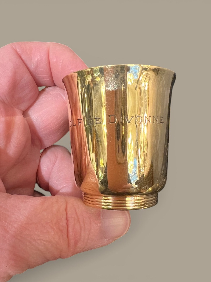 Pair Of Small Solid Silver Goblets, Puiforcat Company – Divonne Golf Course-photo-2