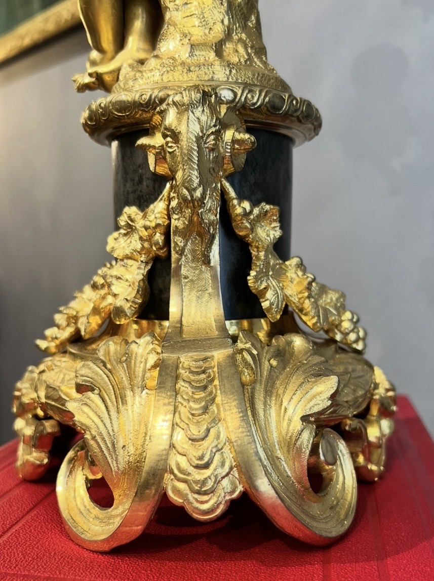 Important Pair Of Gilt Bronze Candelabra With Putti Decoration - Napoleon III Period-photo-4