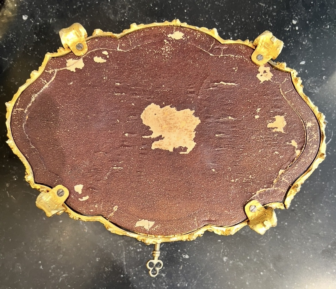 Coffret Napoléon III signé Tahan à Paris  Marqueterie de porcelaine – Palissandre et bronzes do-photo-6