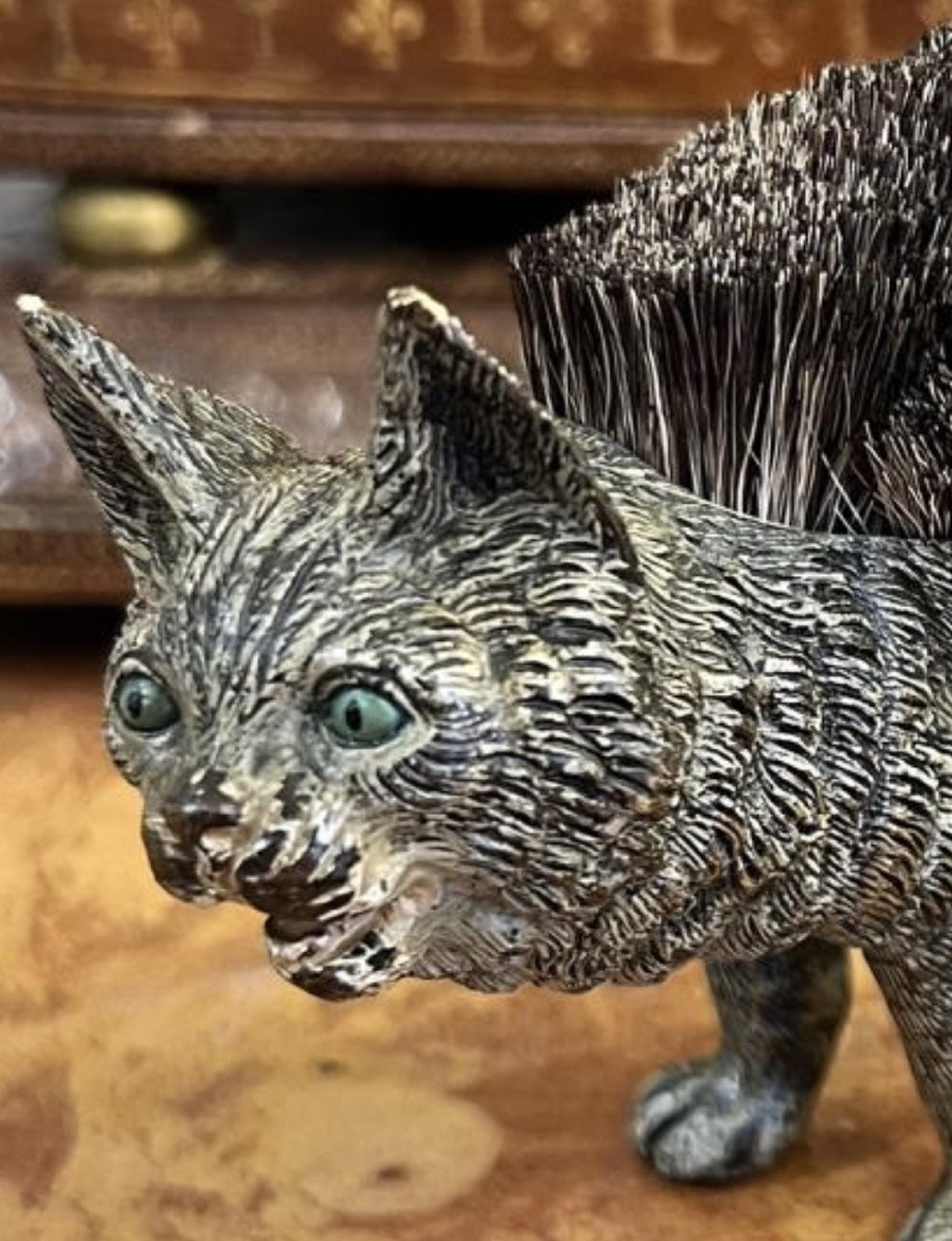 Bronze De Vienne - Cat Animal Pen Wiper About 1900-photo-4