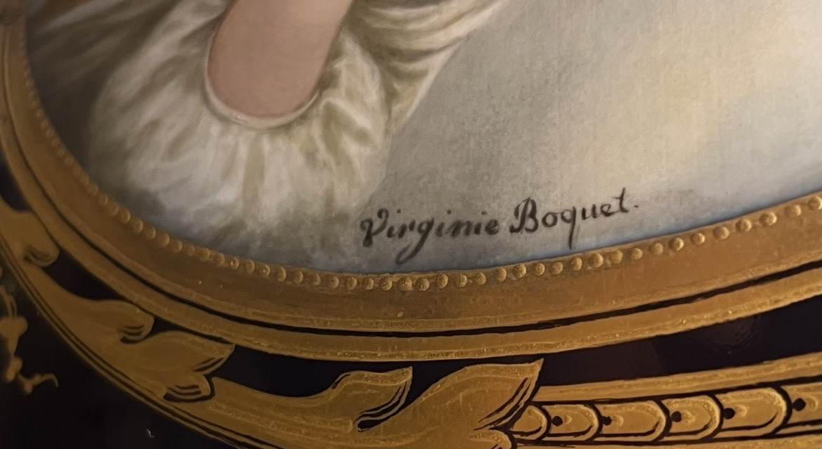 Vase Impérial En Porcelaine De Sèvres - Medallion Signed Virginie Boquet - Napoleon III Period-photo-2