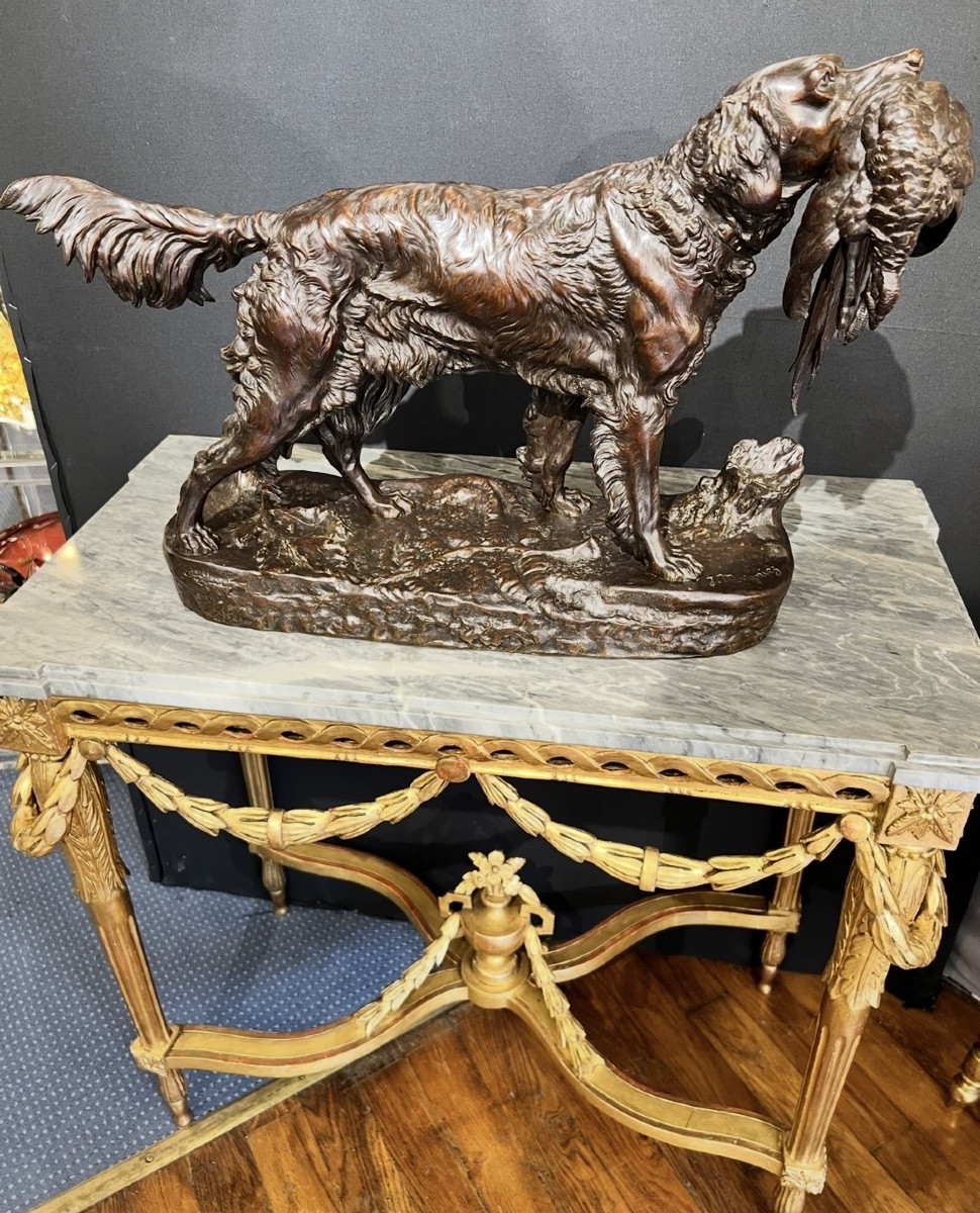 Bronze Hunting Animal In Patinated Bronze -photo-2