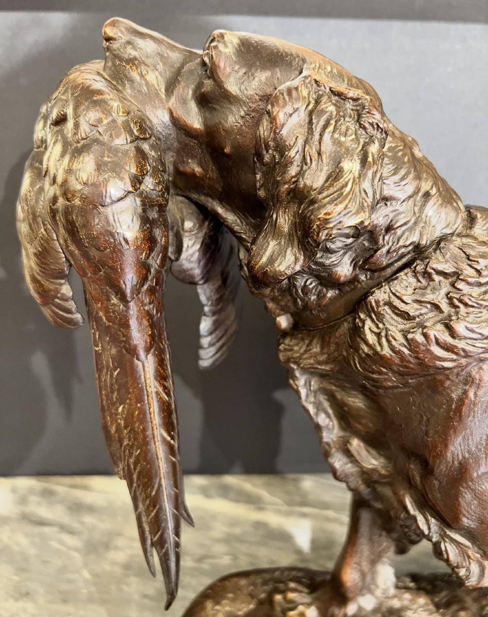 Bronze Hunting Animal In Patinated Bronze -photo-2